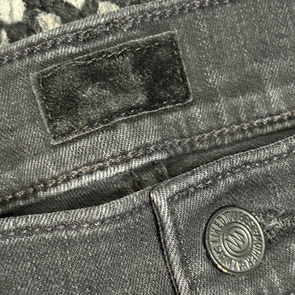 Mother The Hustler Ankle Fray Jeans Womens 28 Black High Rise Stretch Denim - Picture 3 of 7